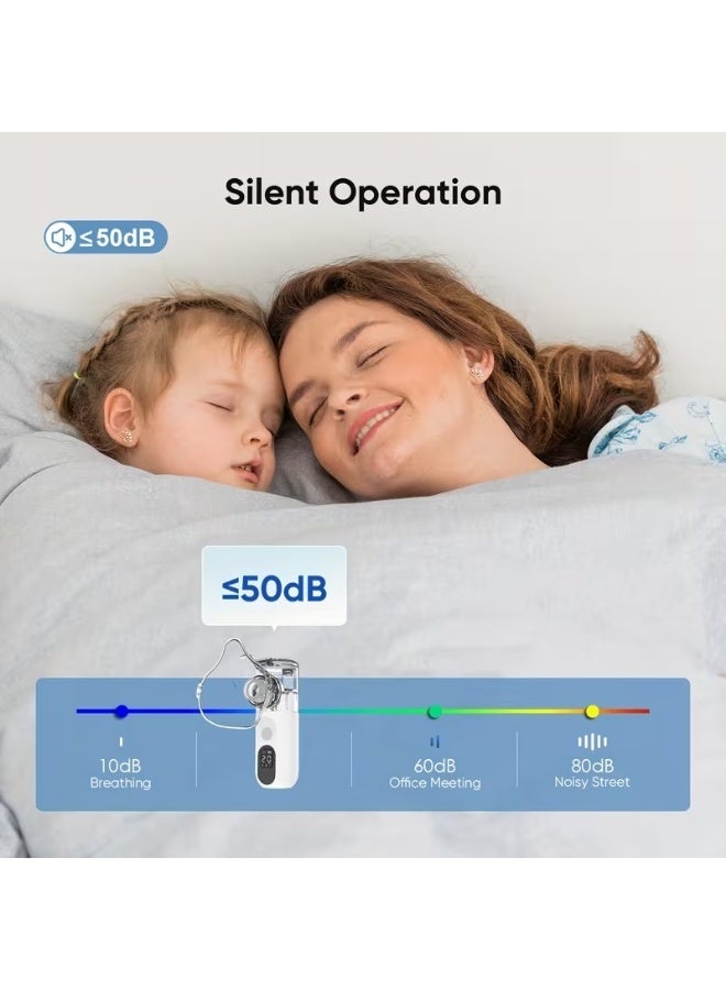 KORAX Rechargeable Ultrasonic Mesh Nebulizer with 3 Speed Settings, Portable Handheld Inhaler with Quiet Operation for Adults and Children - Image 2